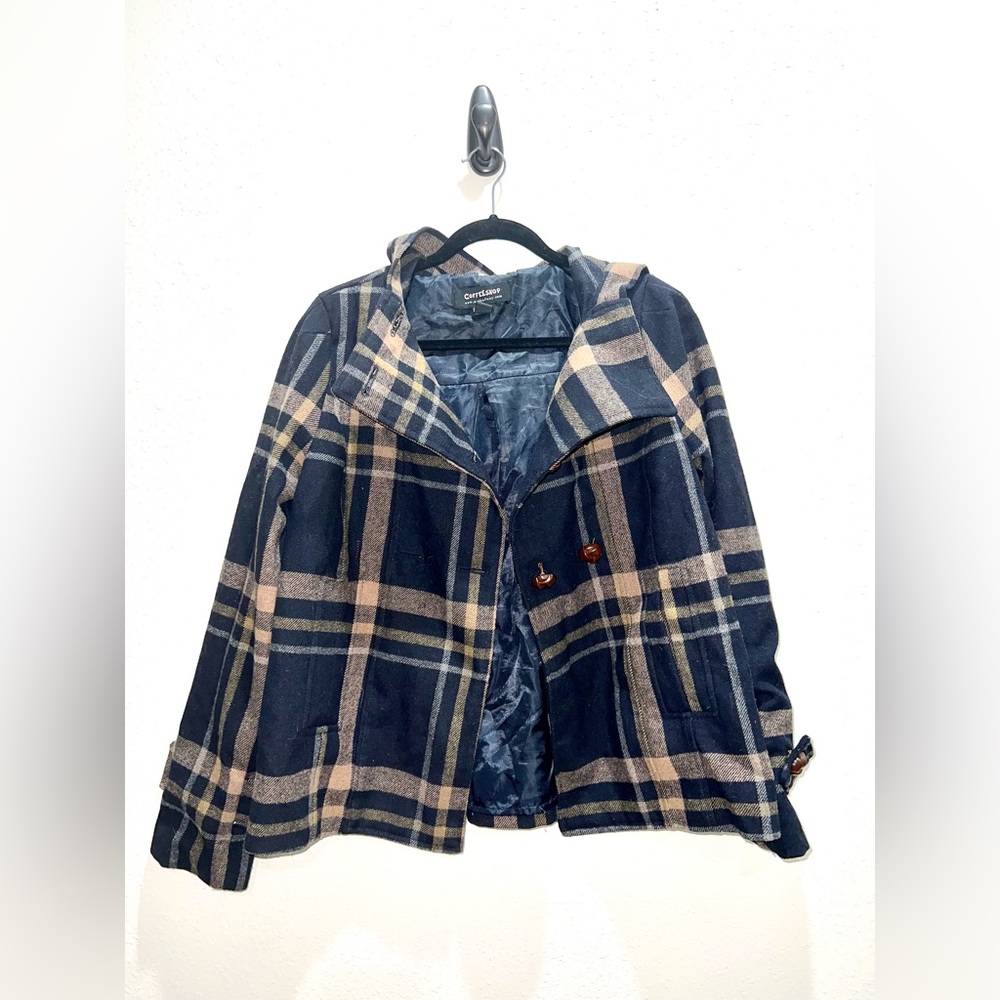 CoffeeShop Plaid jacket size small
